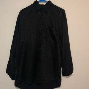 Unisex black button up